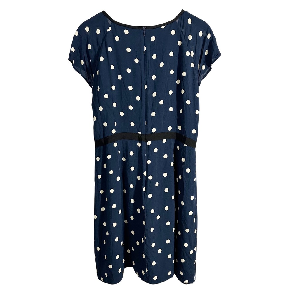 Boden Easy Day Polka Dot Above Knee‎ Dress Blue 14 Business Casual French Girl - Picture 7 of 10